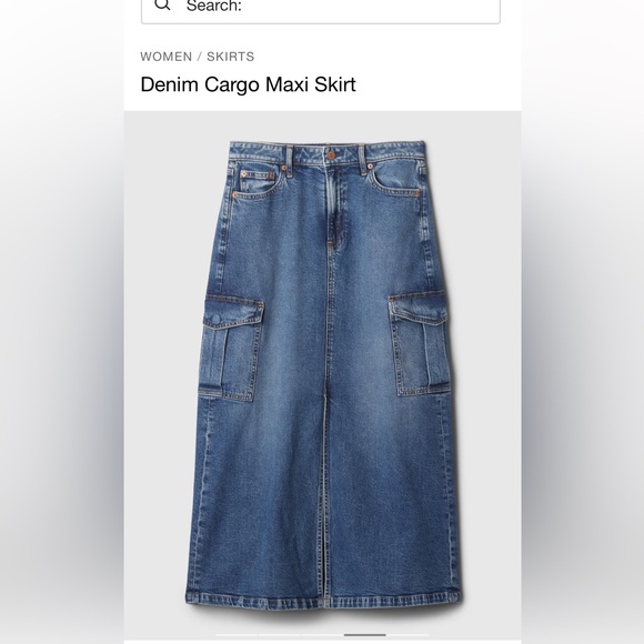 NWT Gap Denim Maxi Skirt - Picture 5 of 7